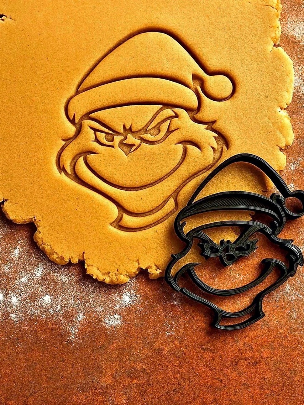 Grinch with Santa Hat Cookie Cutter
